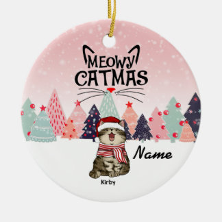 Enfeites de natal de Gato Personalizado, Meowy Xma