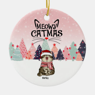 Enfeites de natal de Gato Personalizado, Meowy Xma