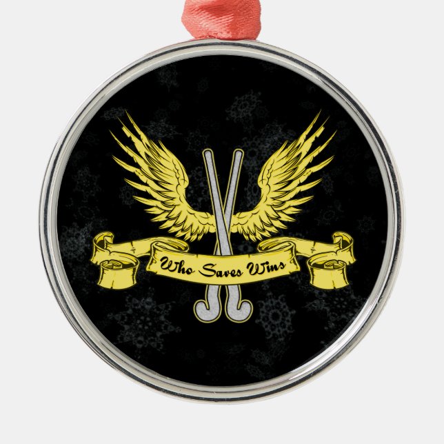 Enfeites de natal de Goalie de Hockey (Frente)