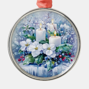 Enfeites de natal de inverno azul
