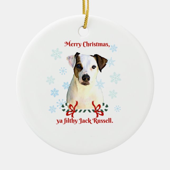 Enfeites de natal de Jack Russell (Frente)