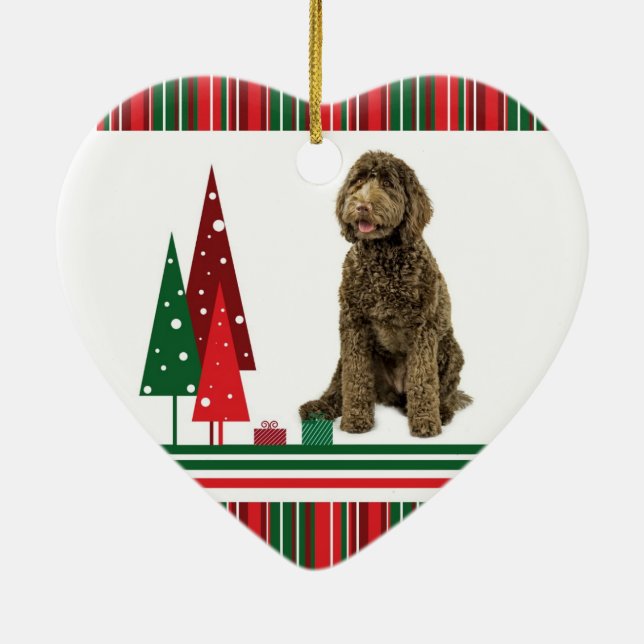 Enfeites de natal de Labradoodle (Verso)