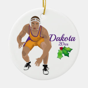Enfeites de natal de Luta Personalizada Dourado -