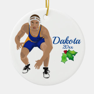 Enfeites de natal de Luta personalizado azul - ama