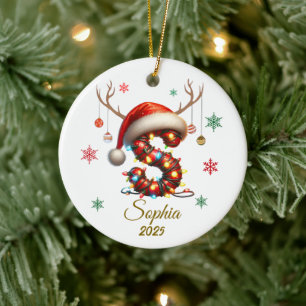 Enfeites de natal de luz inicial personalizado