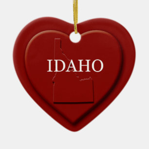Enfeites de natal de Mapa do Coração do Idaho