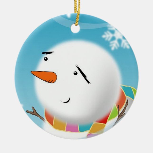 Enfeites de natal de Masterícula Snowman (Frente)