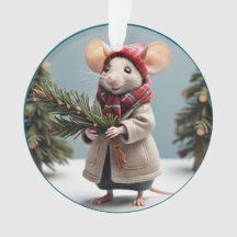 Enfeites de natal de mouse para senhora de inverno