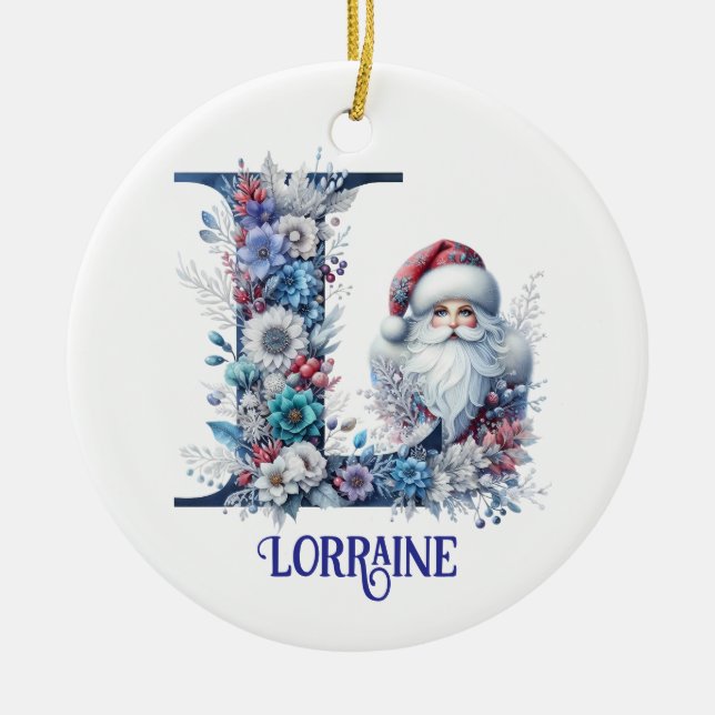 Enfeites de natal de nome L (Frente)