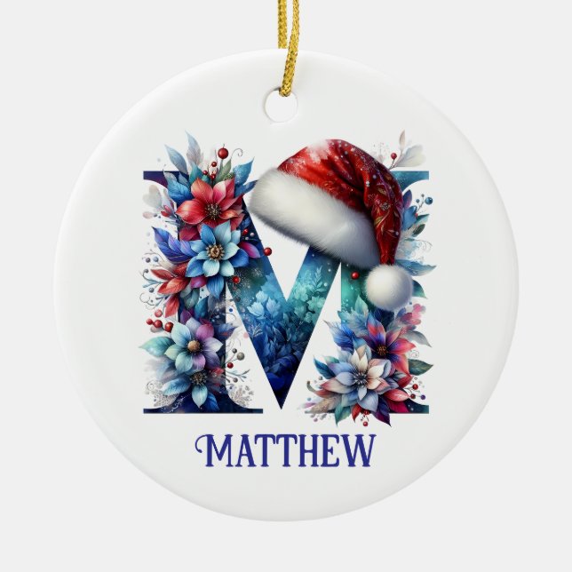 Enfeites de natal de Nome M (Frente)