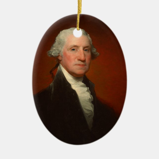 Enfeites de natal de Oval George Washington Portra (Frente)