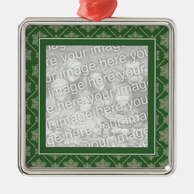 Enfeites de natal de padrão verde Snowflake (Frente)