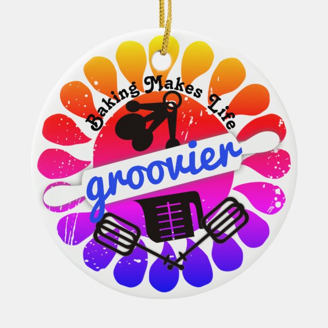 Enfeites de natal de panificação do arco-íris do G (Frente)