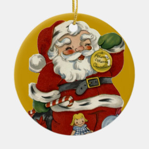 Enfeites de natal de Papai Noel do vintage do KRW