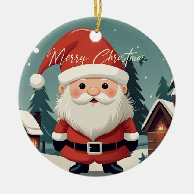 Enfeites de natal de Papais noeis Anões Retroativo (Frente)