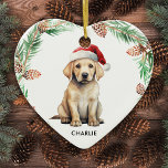 Enfeites de natal de Papais noeis Labrador Amarelo<br><div class="desc">Enfeites de natal de Papais noeis Labrador Amarelo</div>
