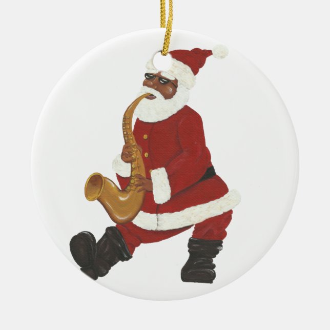 Enfeites de natal de Papais noeis Negra Jazzy (Frente)