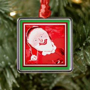 Enfeites de natal de Papais noeis sorridentes
