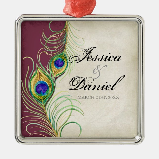 Enfeites de natal de Peacock & Etchings da Vintage (Frente)