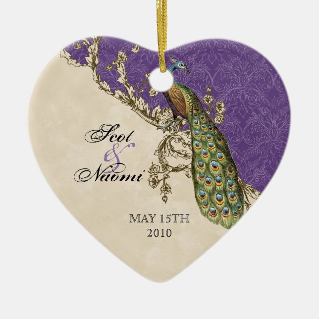 Enfeites de natal de Peacock & Etchings da Vintage (Frente)