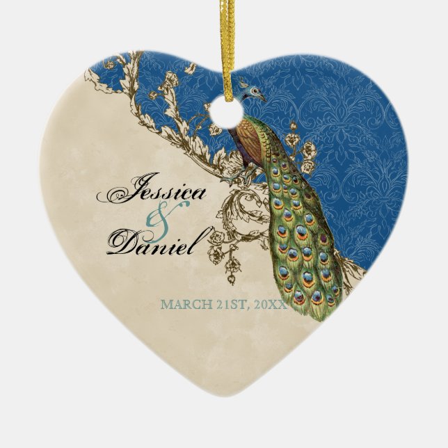 Enfeites de natal de Peacock & Etchings da Vintage (Frente)