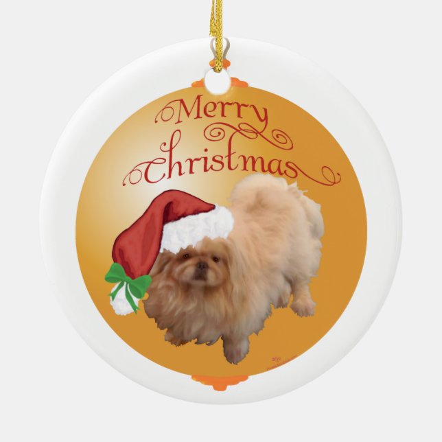 Enfeites de natal de Pekingese (Traseira)