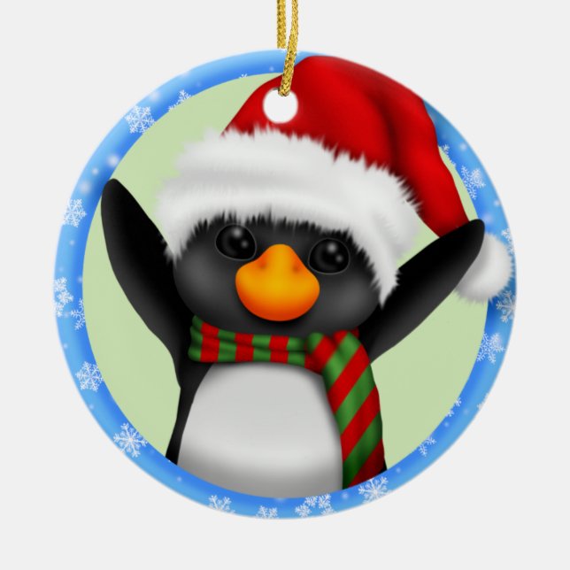 Enfeites de natal de pinguim (Frente)