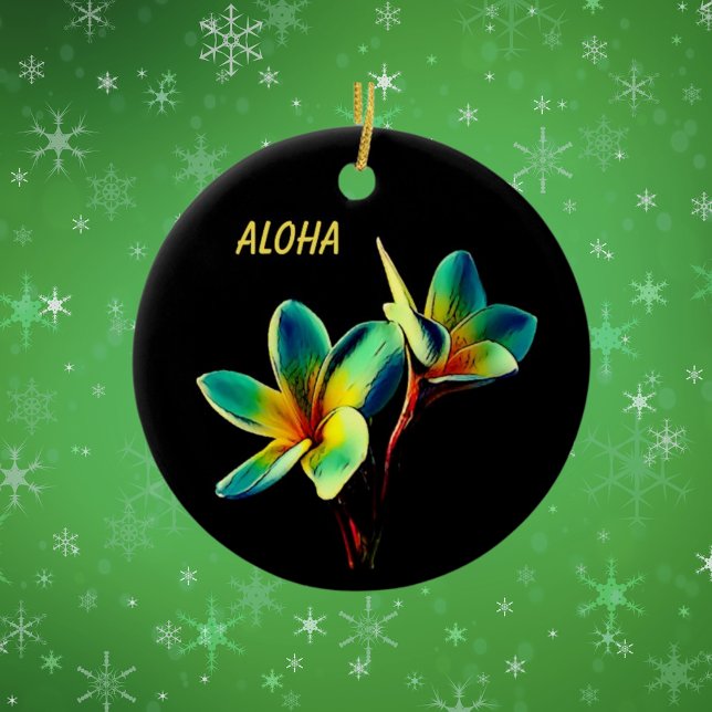 Enfeites de natal de Plumeria do Atordoamento Hava (Celebrate Christmas by adding  a Hawaiian-themed Christmas ornament to your tree!)
