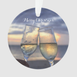 Enfeites de natal de Praia Sunset acrílico