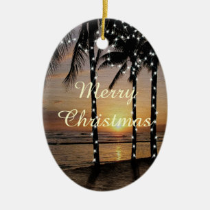 Enfeites de natal de praia tropical