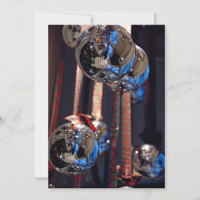 Enfeites de natal de prata reflexiva (Frente)