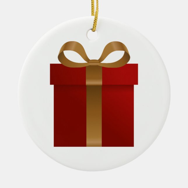 Enfeites de natal de presente de feriado vermelho (Frente)