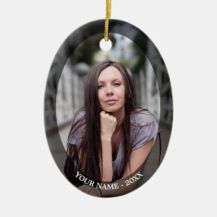 Enfeites de natal de Quadro Preto Oval de Fotograf