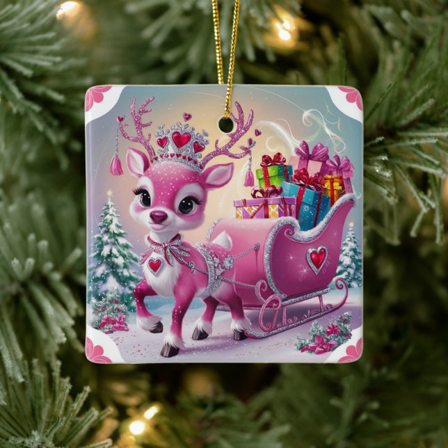 Enfeites de natal de Rebelde Rosa Encantador (Árvore)