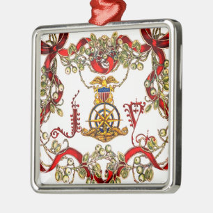 Enfeites de natal de repouso dos agentes submarino