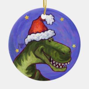 Enfeites de natal de Rex Dino do tiranossauro
