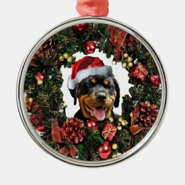 Enfeites de natal de Rottweiler (Frente)