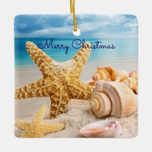 Enfeites de natal de Seashell (Frente)