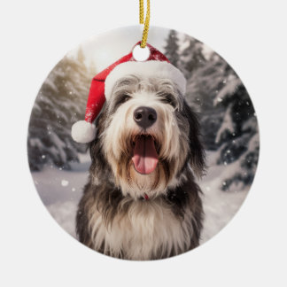 Enfeites de natal de Sheepdog polonês Lowland
