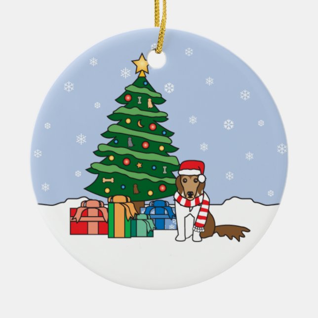 Enfeites de natal de Sheltie (Frente)