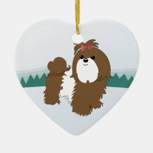 Enfeites de natal de Shih Tzu