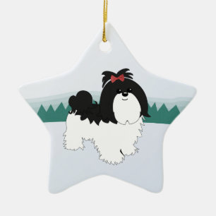 Enfeites de natal de Shih Tzu