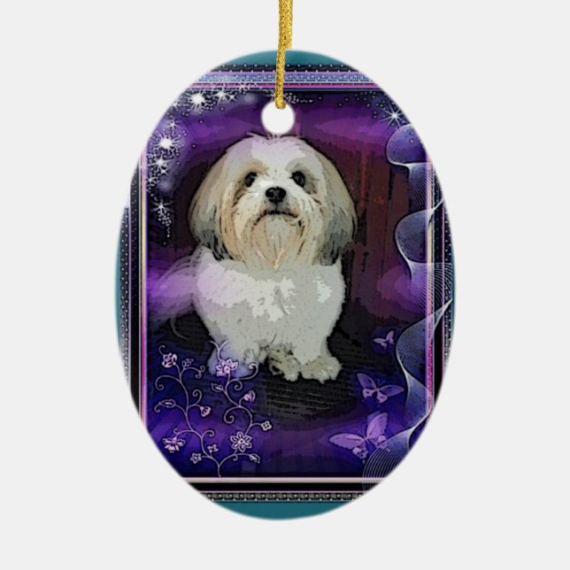 Enfeites de natal de Shih Tzu (Frente)