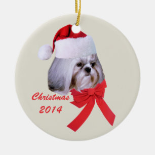 Enfeites de natal de Shih Tzu customizáveis