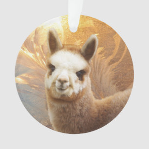 Enfeites de natal de sorriso da alpaca