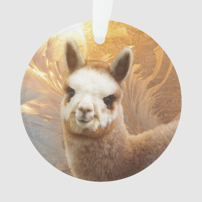 Enfeites de natal de sorriso da alpaca (Frente)