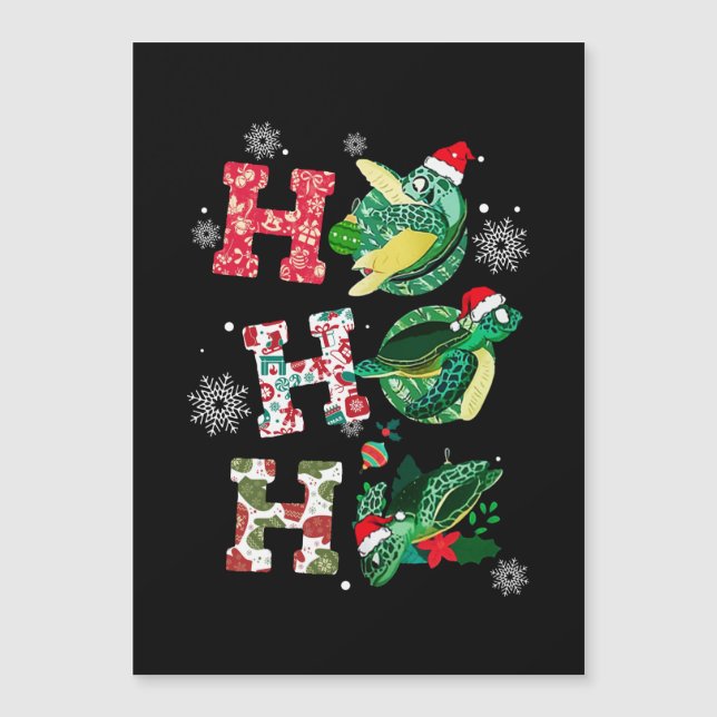 Enfeites de Natal de Tartarugas do Papai Noel Ho H (Frente)