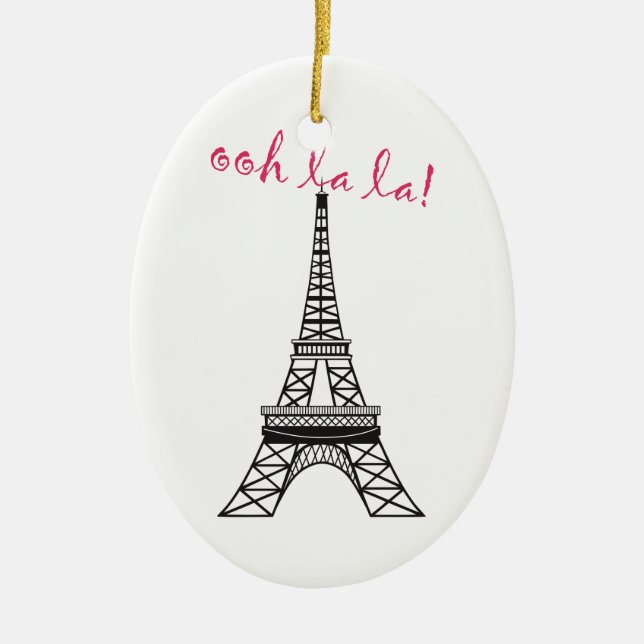 Enfeites de natal de Torre Eiffel de Paris Persona (Frente)