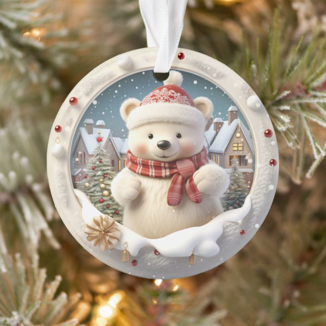 enfeites de natal de Urso 3D (Árvore)