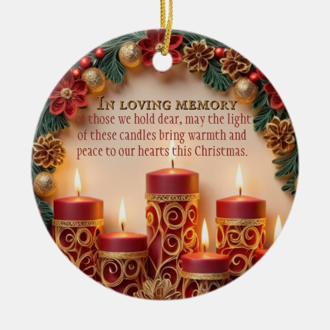 Enfeites de natal de Velas Memorial (Frente)